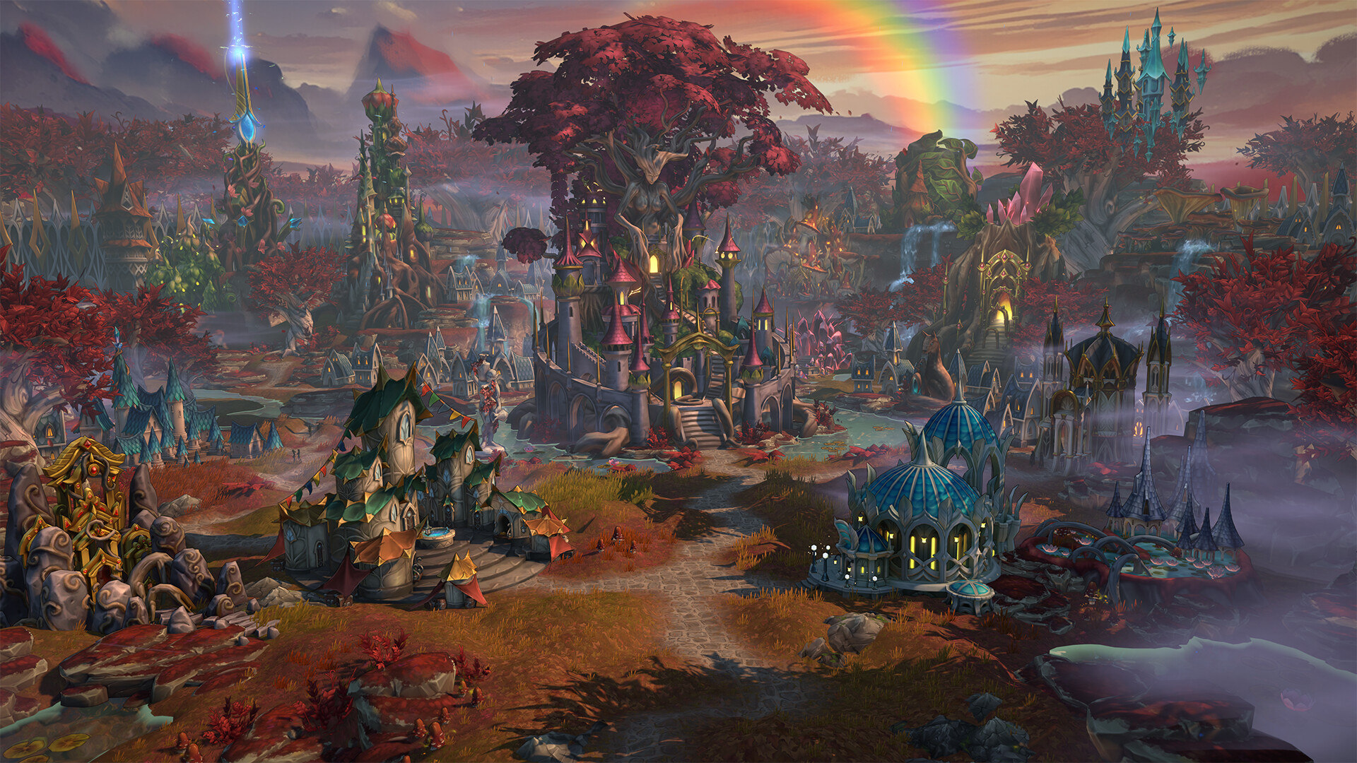 Grove faction town — the Nature faction's home base