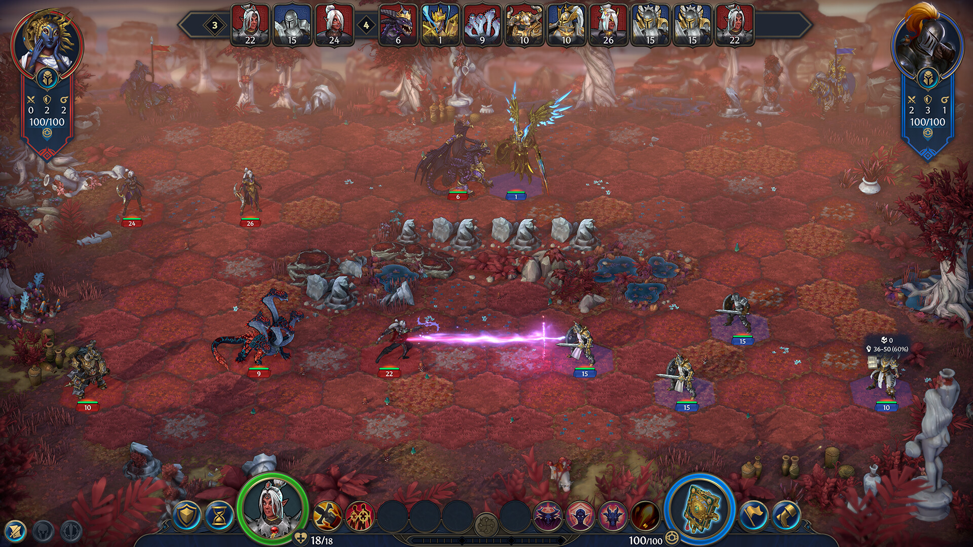 PvP head-to-head — two armies meeting on the battlefield
